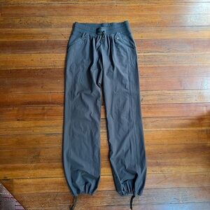 REI grey long pants with ties size small